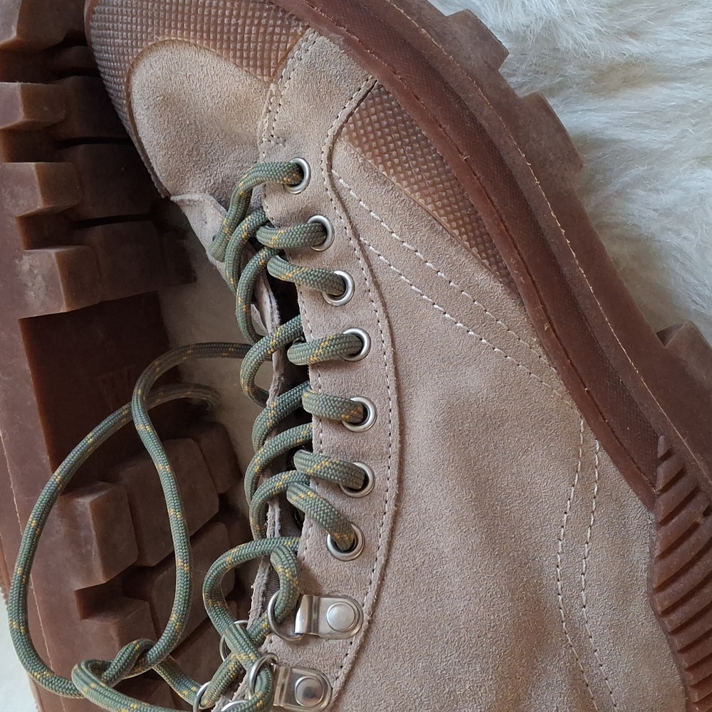 Zara Suede Lace Up Platform Ankle Boot - Picture 10 of 15